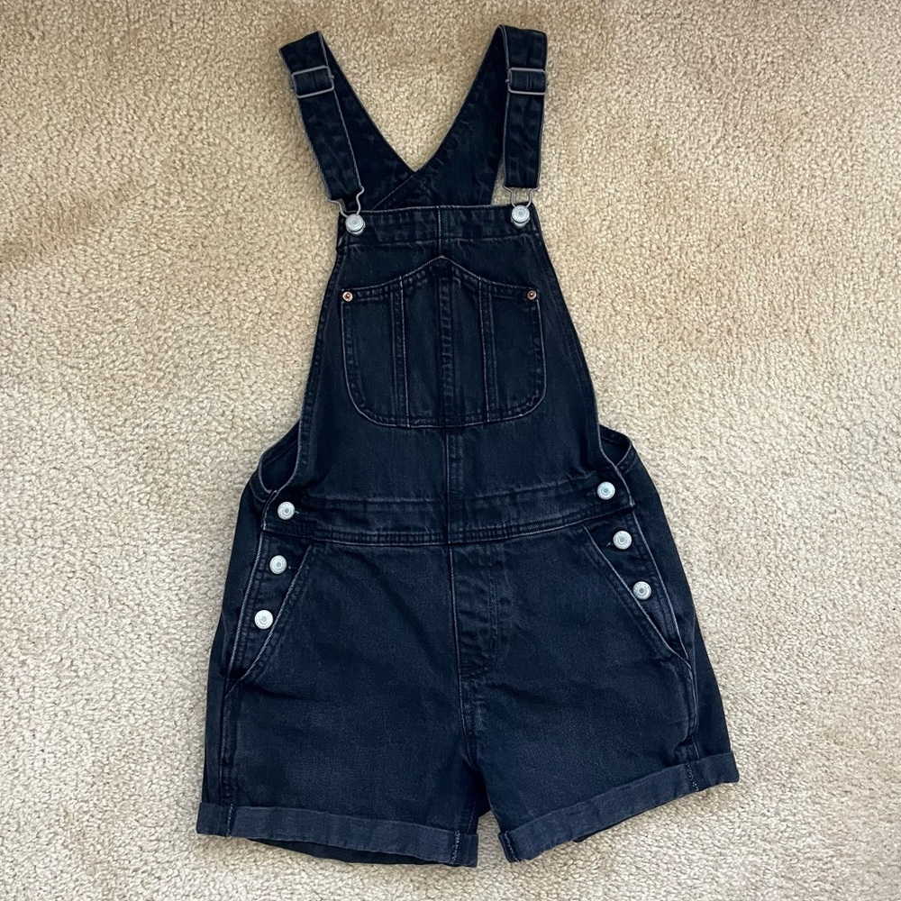 Charcoal black Old Navy overalls. Size xs. Like new.